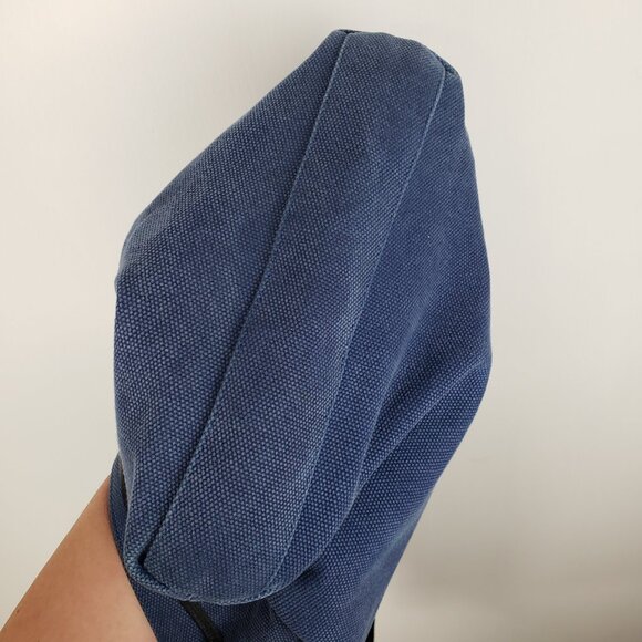 Levenger Metro Blue Canvas Leather Messenger Bag 13"x13" Shoulder Crossbody - Picture 13 of 14